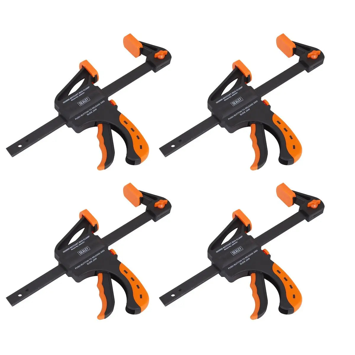 Sealey Ratchet Bar Clamp 150mm 4pc Set 