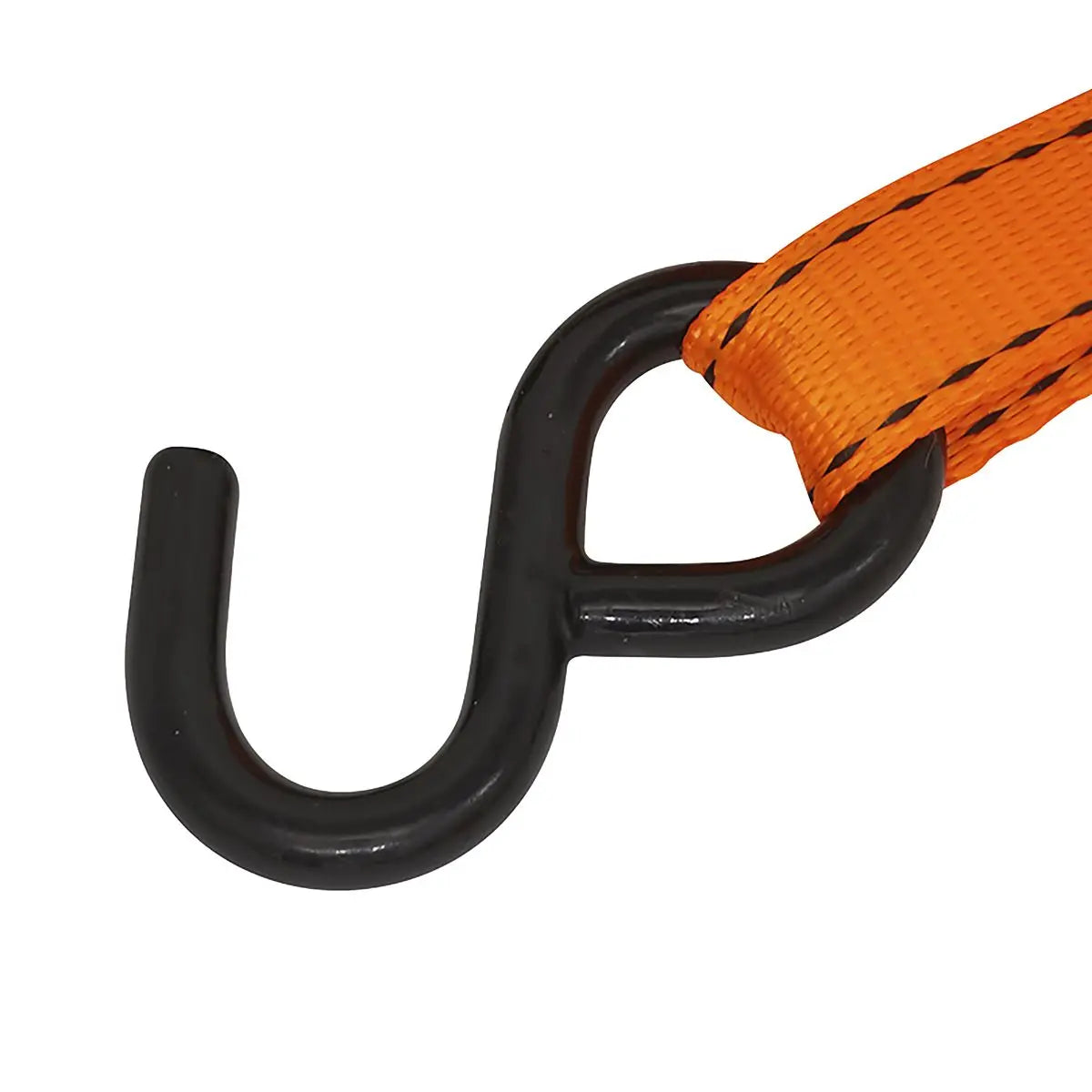 Sealey Ratchet Strap 25mm x 5m Polyester Webbing S-Hook with Corner Protector 600kg Breaking Strength 