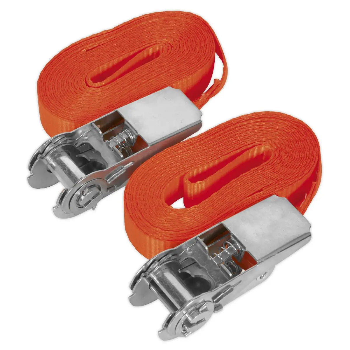 Sealey Ratchet Strap Tie Down Cargo Lash 25mm x 4.5m Pair 800kg 