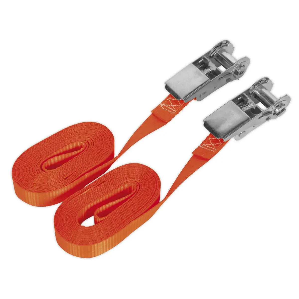 Sealey Ratchet Strap Tie Down Cargo Lash 25mm x 4.5m Pair 800kg 