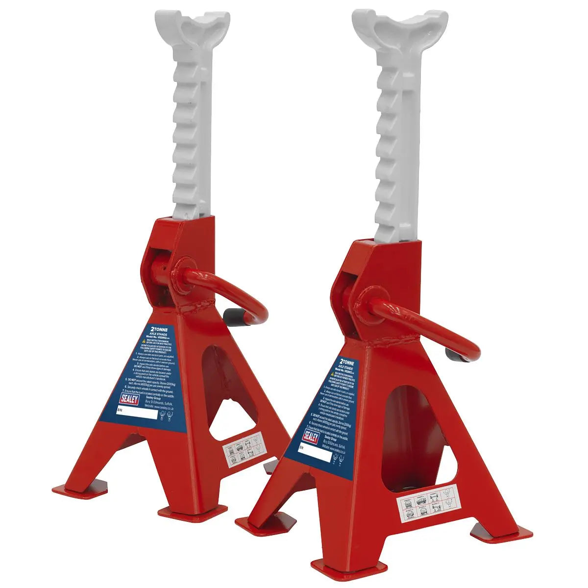 Sealey Ratchet Type Axle Stands (Pair) 2 Tonne Capacity per Stand 