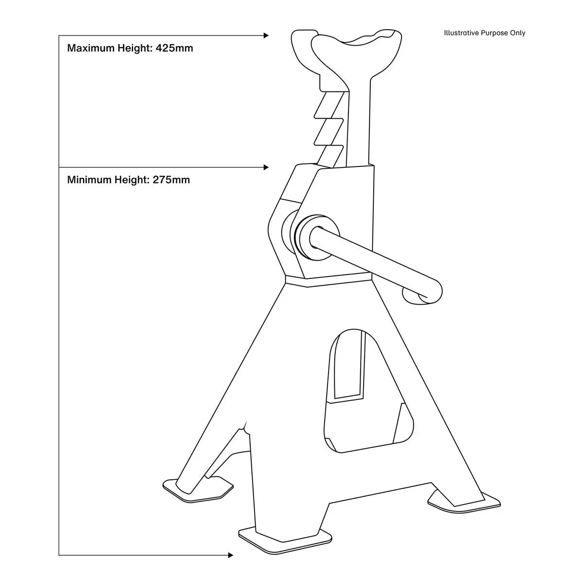 Sealey Ratchet Type Axle Stands (Pair) 2 Tonne Capacity per Stand 