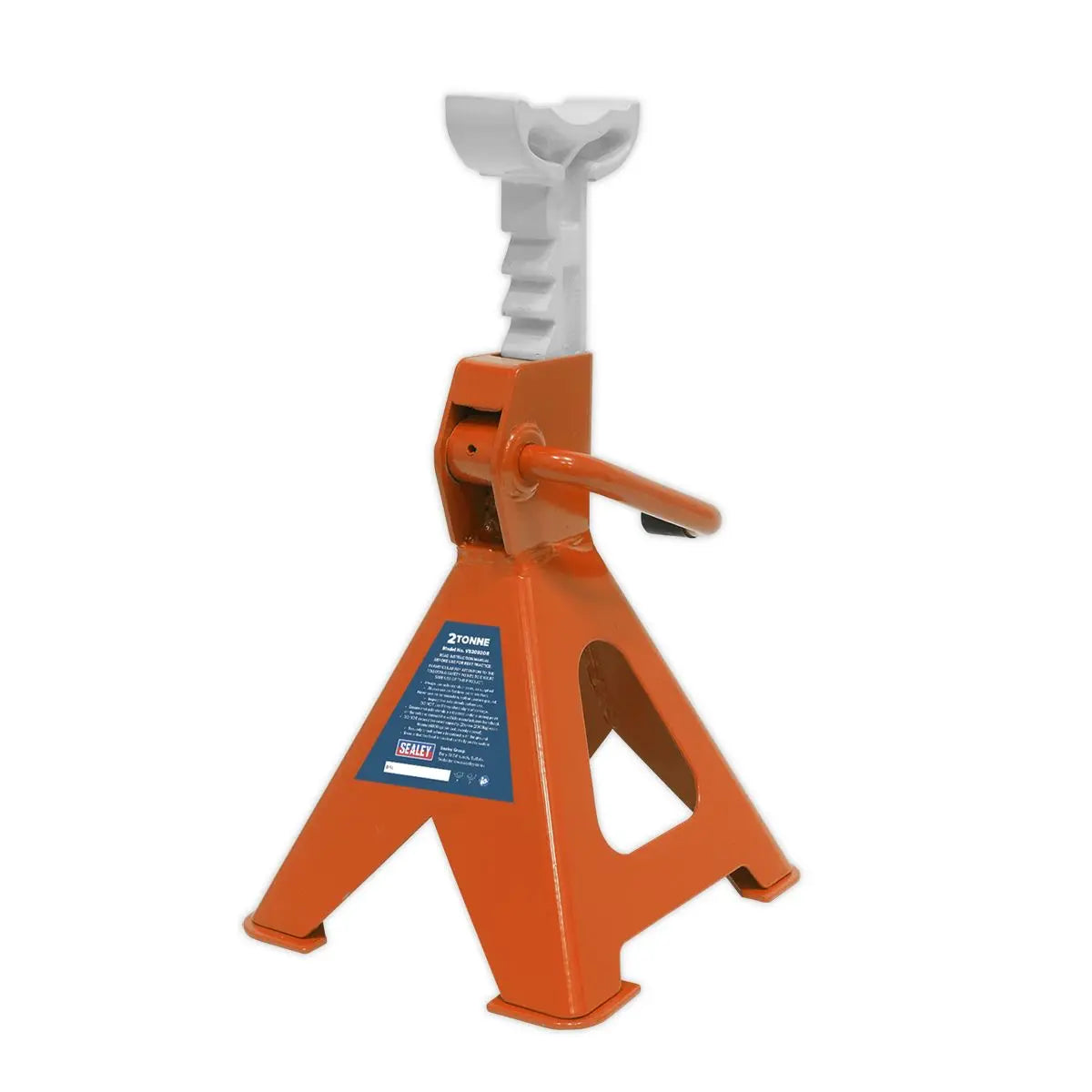 Sealey Ratchet Type Axle Stands (Pair) 2 Tonne Capacity per Stand - Orange 