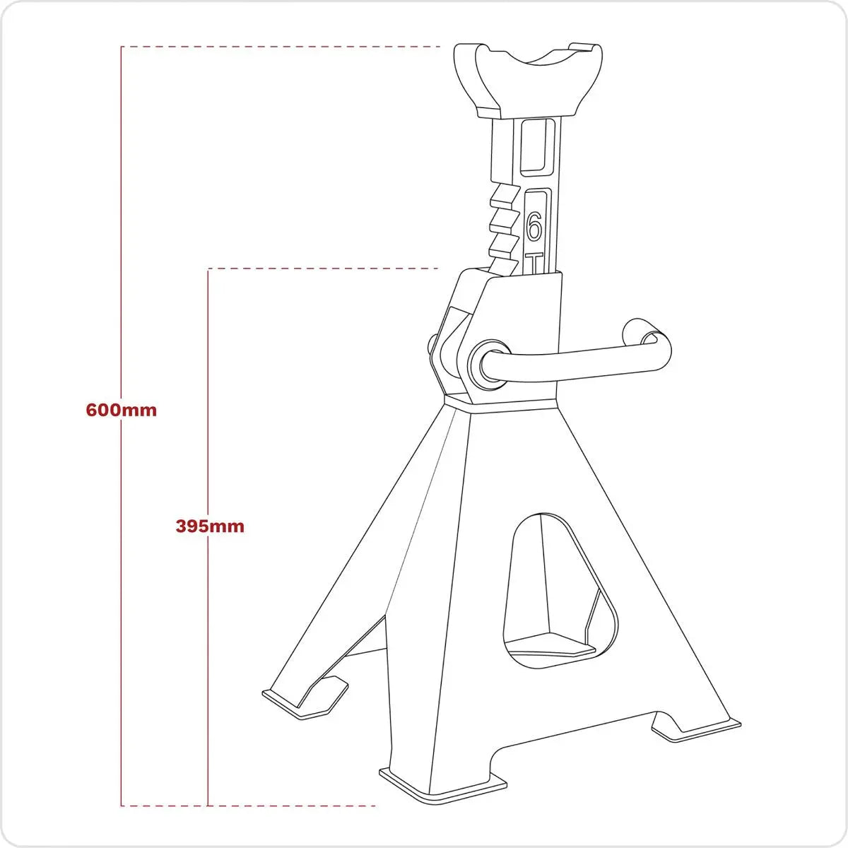 Sealey Ratchet Type Axle Stands (Pair) 6 Tonne Capacity per Stand 