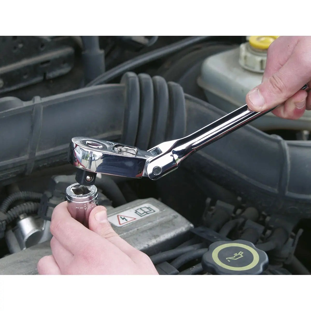 Sealey Ratchet Wrench Flexi Head 445mm 1/2" Drive Pear Head Flip Reverse 