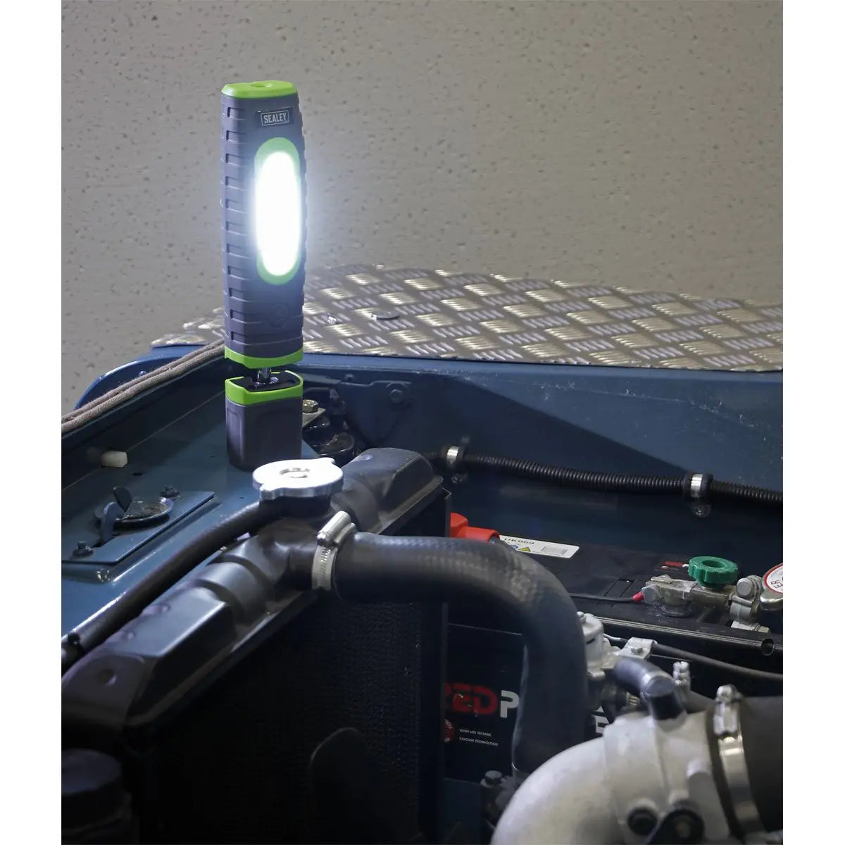 Sealey Rechargeable 360° Inspection Lamp 24 SMD LED + 3W LED Green 1000 Lumens  White Rose Tools