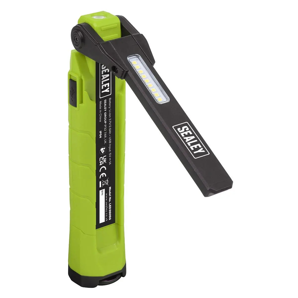 Sealey Rechargeable 360° Inspection Light 10W & 2 x 4W SMD LED Green  White Rose Tools