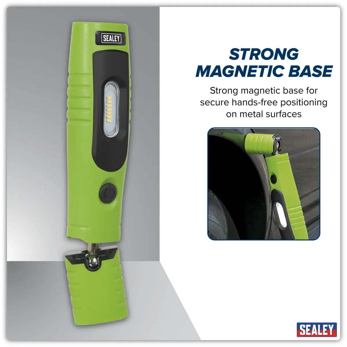 Sealey Rechargeable 360° Inspection Light 4W & 3W SMD LED - Green  White Rose Tools