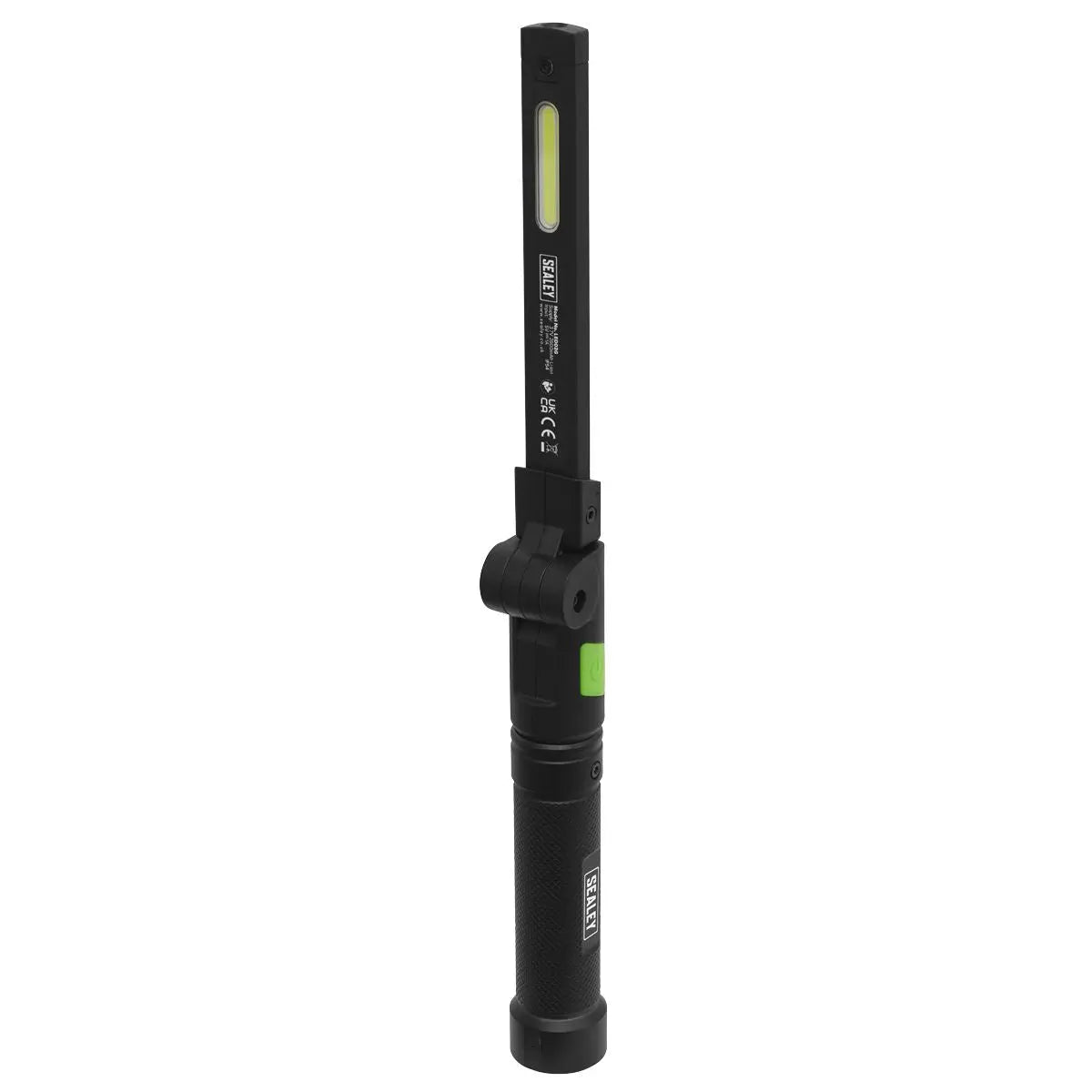 Sealey Rechargeable Aluminium Folding Pocket Light 2 COB & 1 SMD LED 