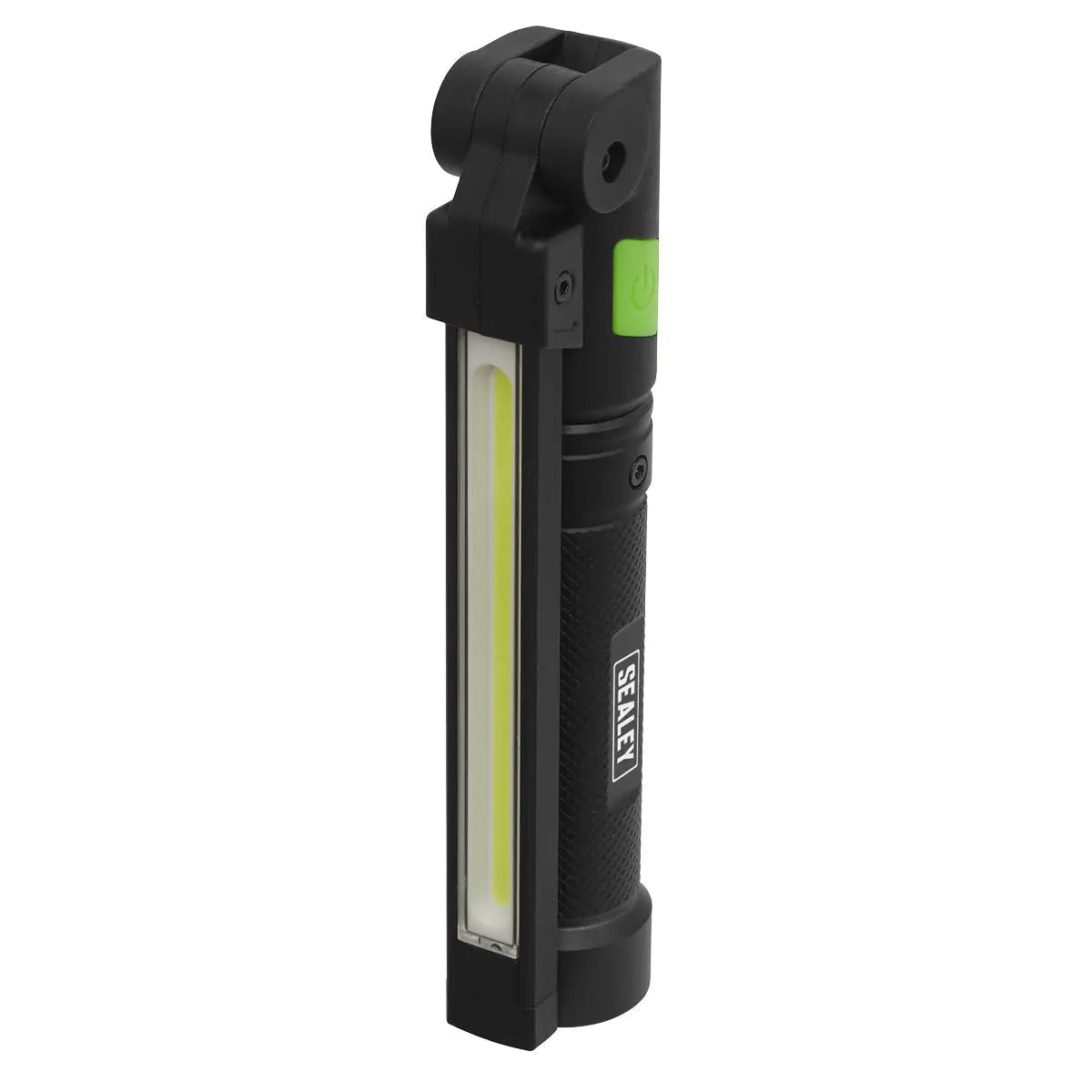 Sealey Rechargeable Aluminium Folding Pocket Light 2 COB & 1 SMD LED 