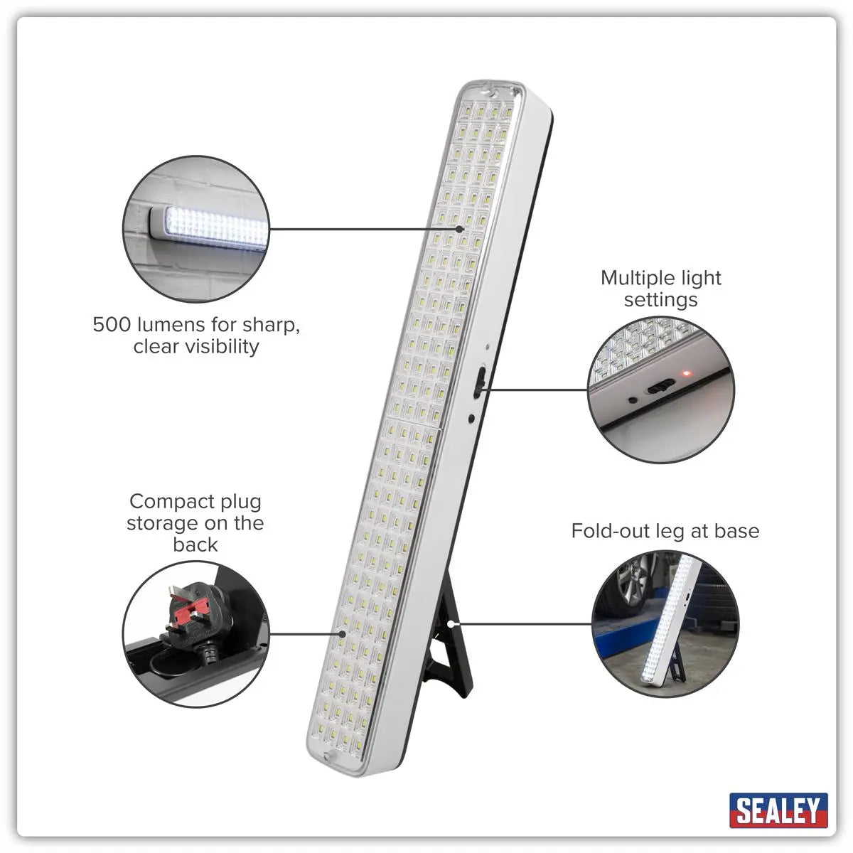 Sealey Rechargeable Emergency Floodlight 5W SMD LED  White Rose Tools