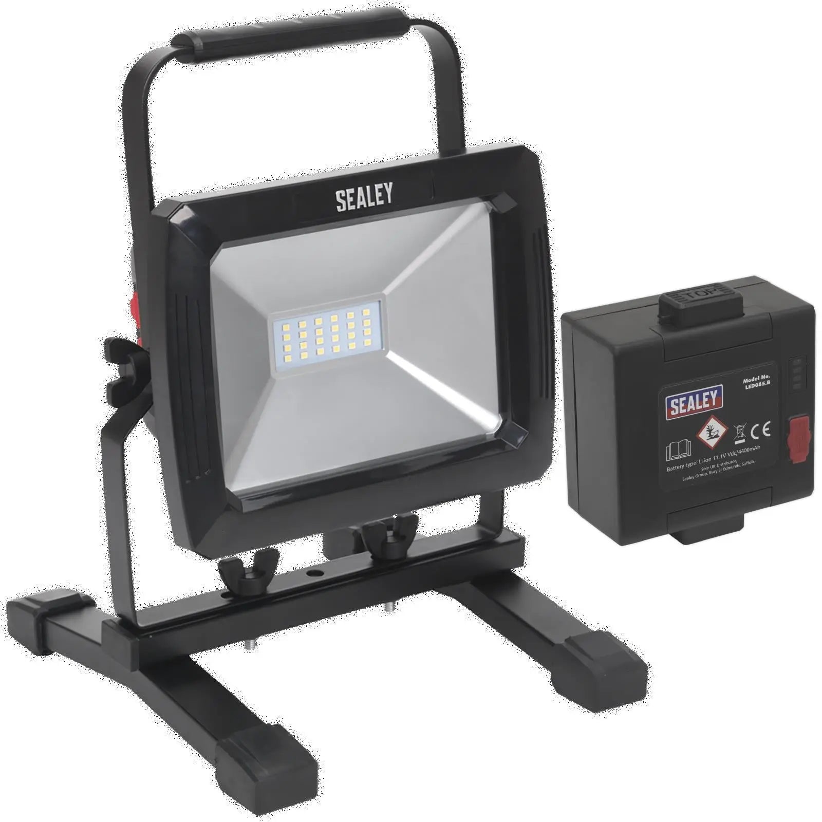 Sealey Rechargeable Floodlight 20W SMD Extra Battery 1400 Lumens Site Light 