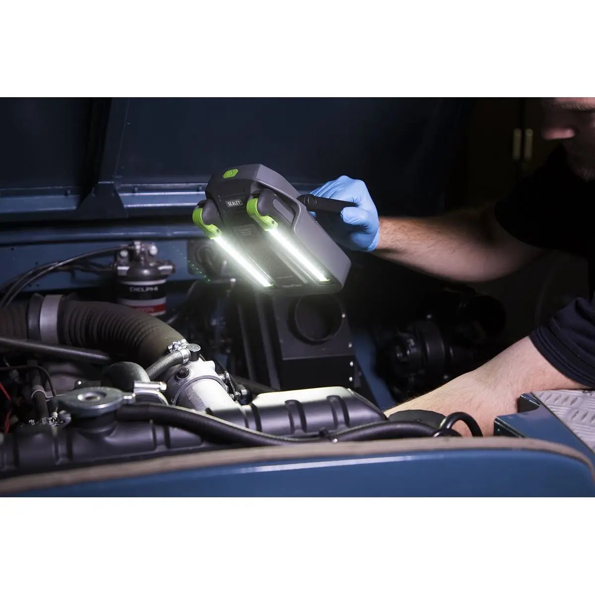 Sealey Rechargeable Floodlight/Folding Inspection Light Docking Station Kit 