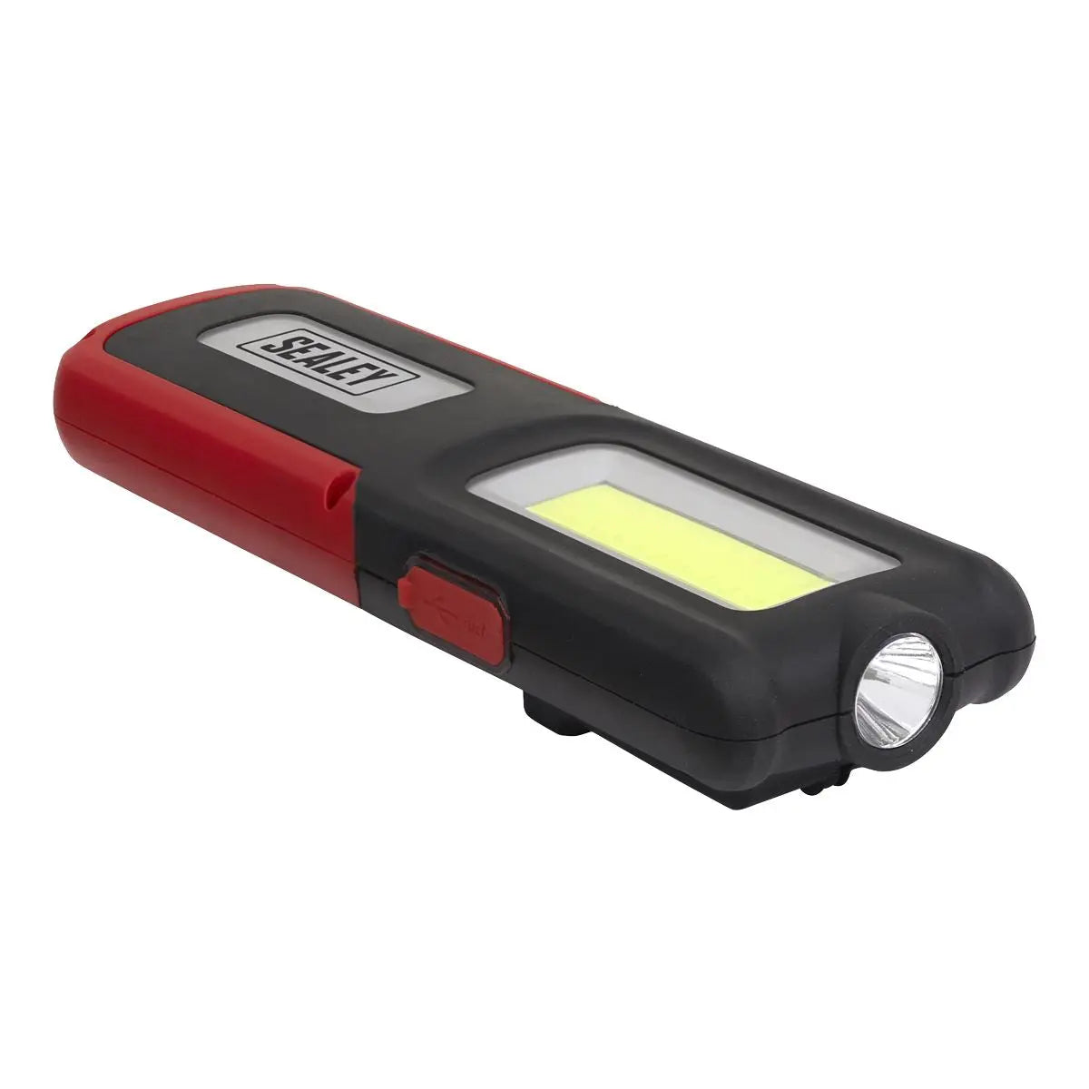 Sealey Rechargeable Inspection Light 5W COB & 3W SMD LED with Power Bank - Red  White Rose Tools