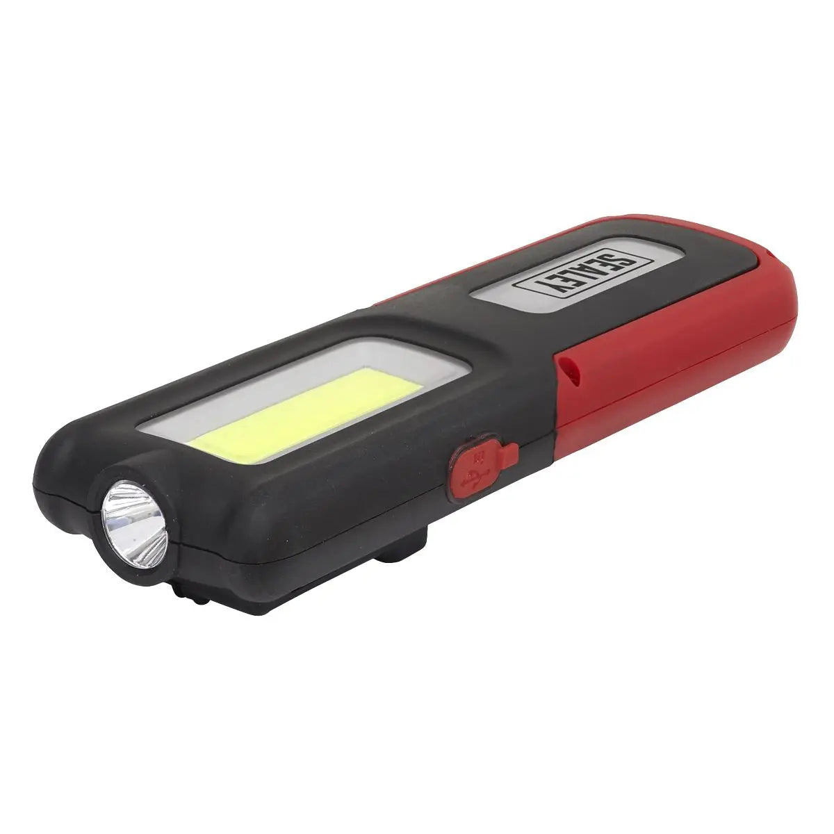 Sealey Rechargeable Inspection Light 5W COB & 3W SMD LED with Power Bank - Red  White Rose Tools