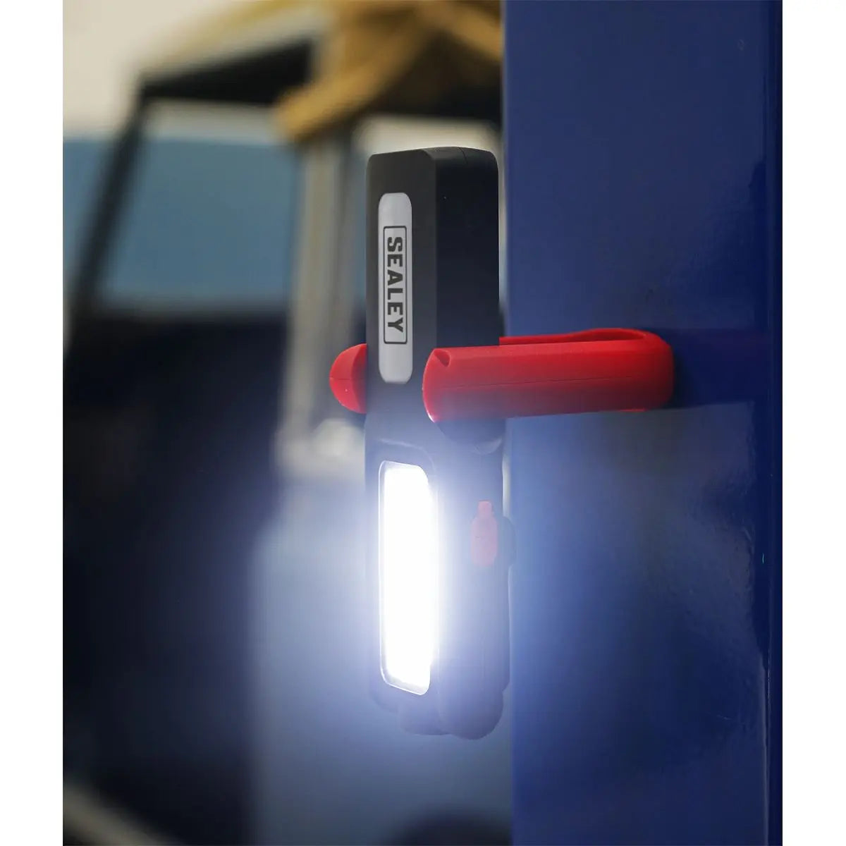 Sealey Rechargeable Inspection Light 5W COB & 3W SMD LED with Power Bank - Red 