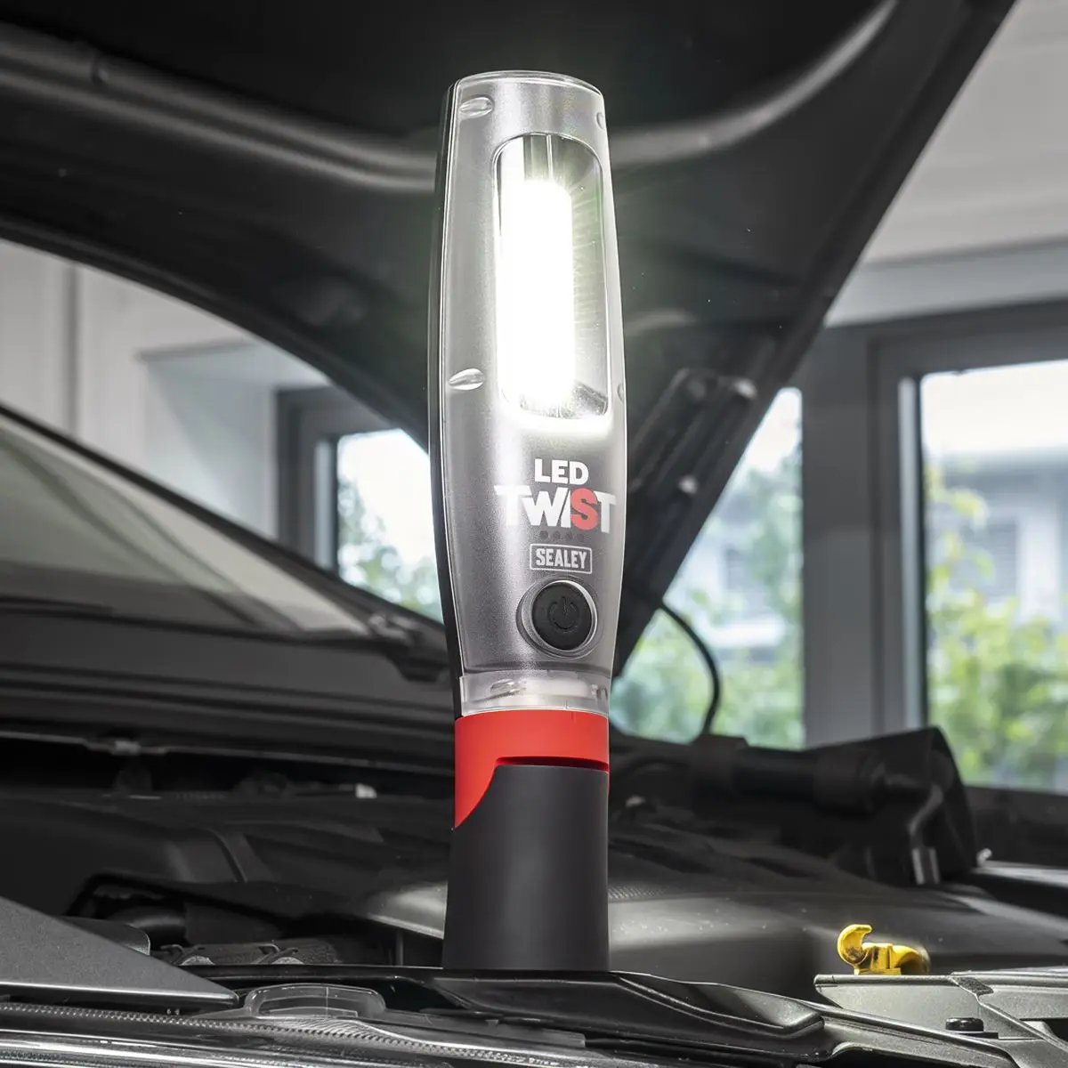 Sealey Rechargeable LED Twist Inspection Light 20W COB & 3W SMD, 3000lm, Magnetic Base & Power Bank  White Rose Tools