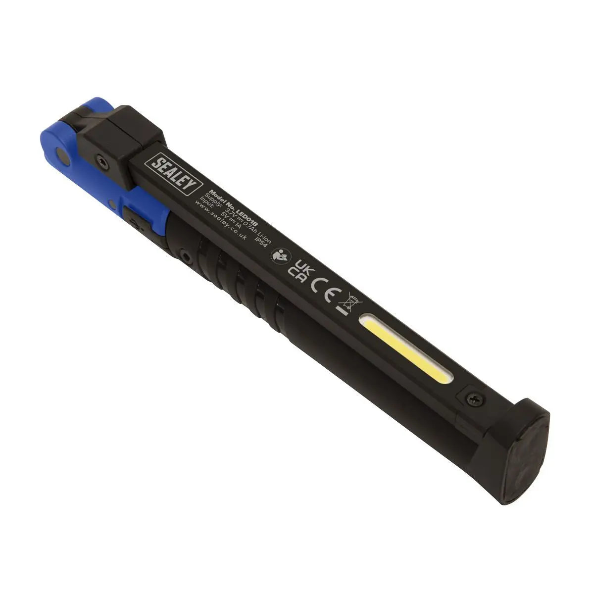 Sealey Rechargeable Slim Folding Pocket Light 2 COB & 1 SMD LED - Blue 