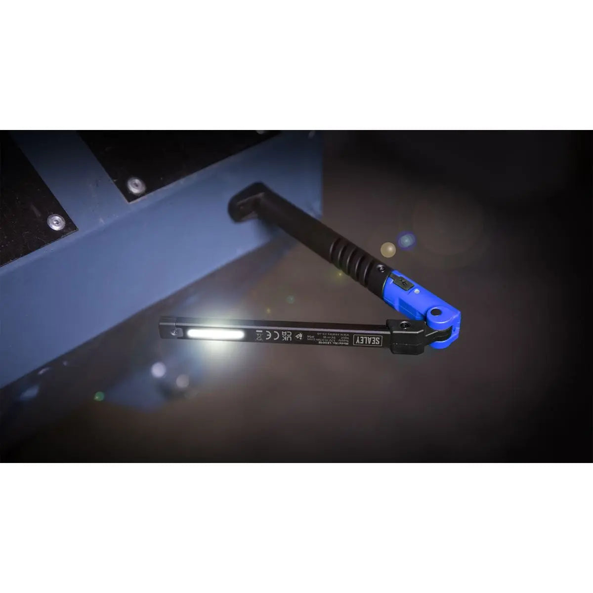 Sealey Rechargeable Slim Folding Pocket Light 2 COB & 1 SMD LED - Blue 