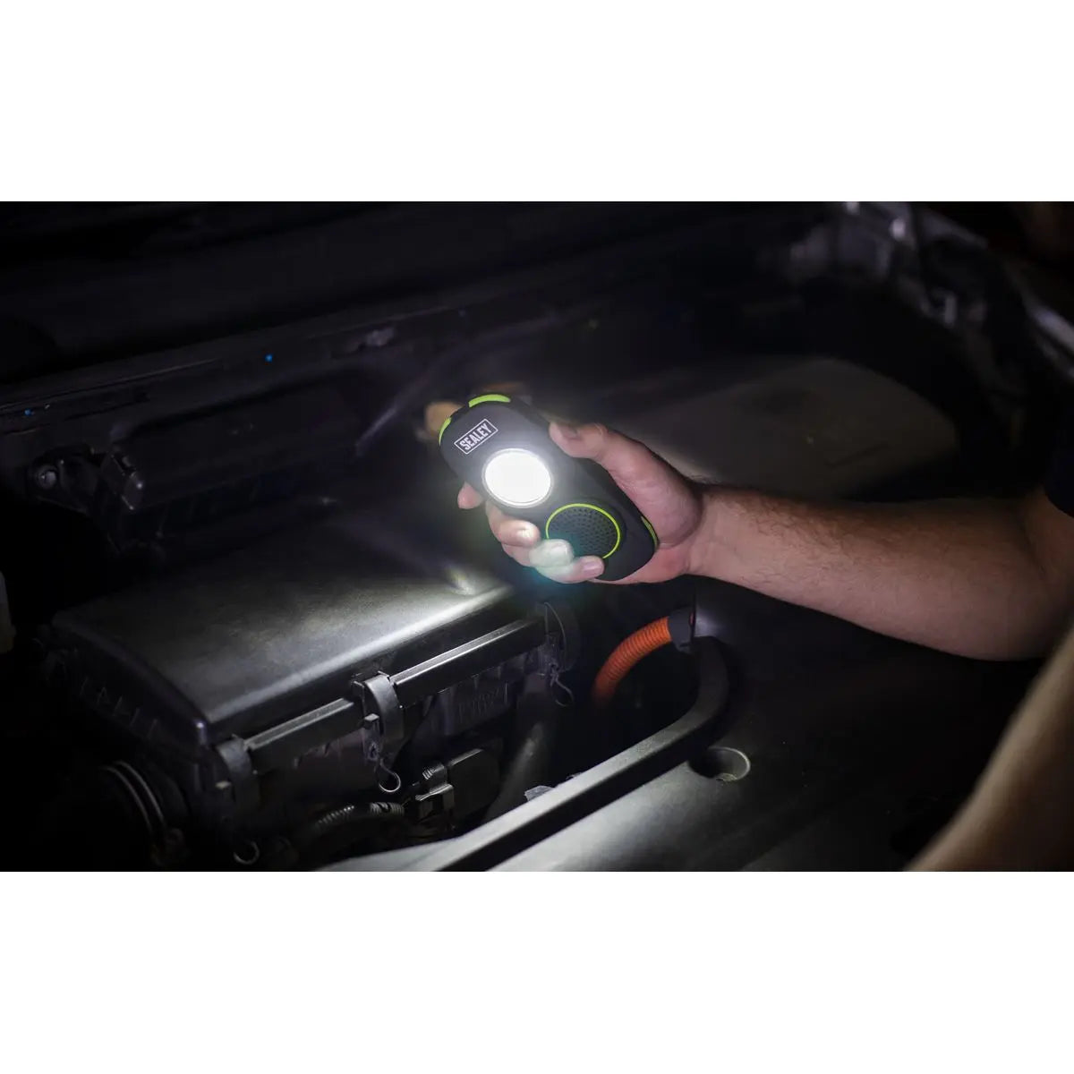 Sealey Rechargeable Torch with Wireless Speaker 10W COB LED 500 Lumens 