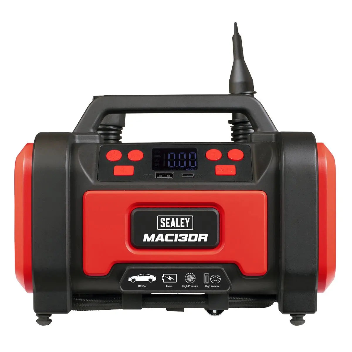 Sealey Rechargeable Tyre Inflator & High Volume Air Pump 12V  White Rose Tools
