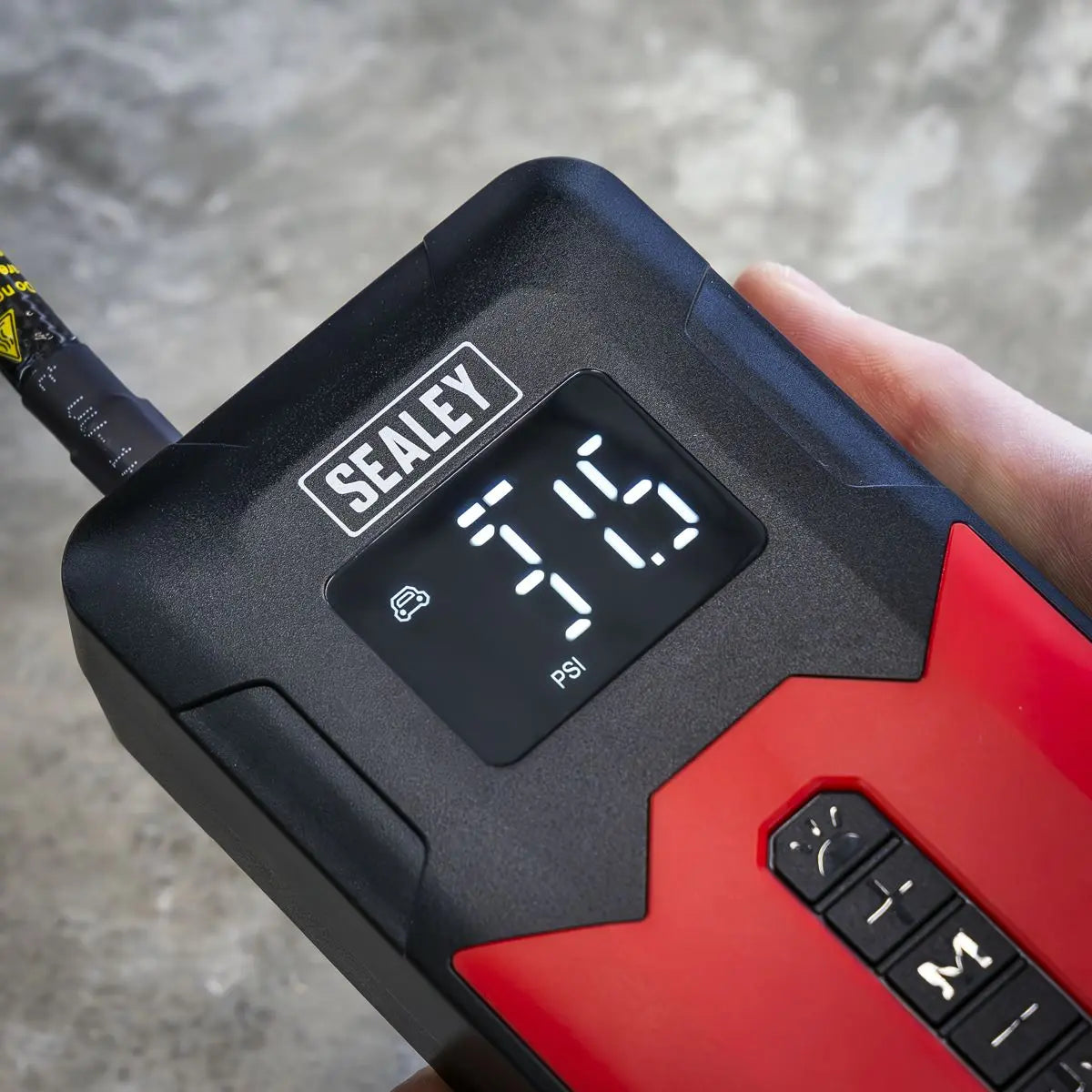Sealey Rechargeable Tyre Inflator & Power Bank with Worklight 12V  White Rose Tools