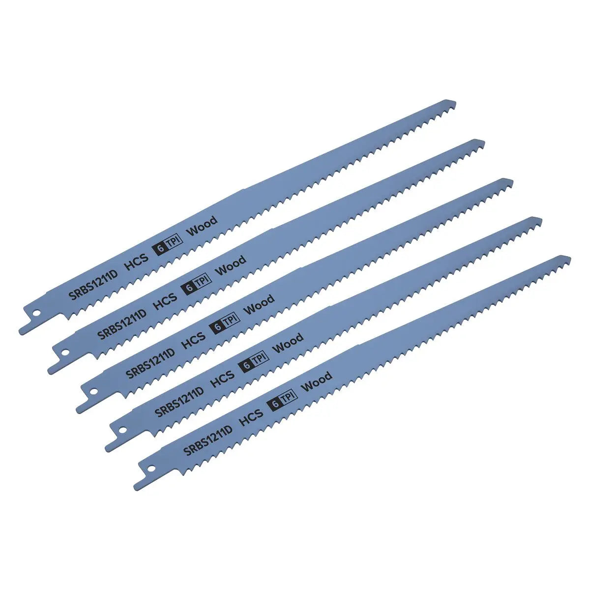 Sealey Reciprocating Saw Blade Clean Wood 250mm 6tpi - Pack of 5 