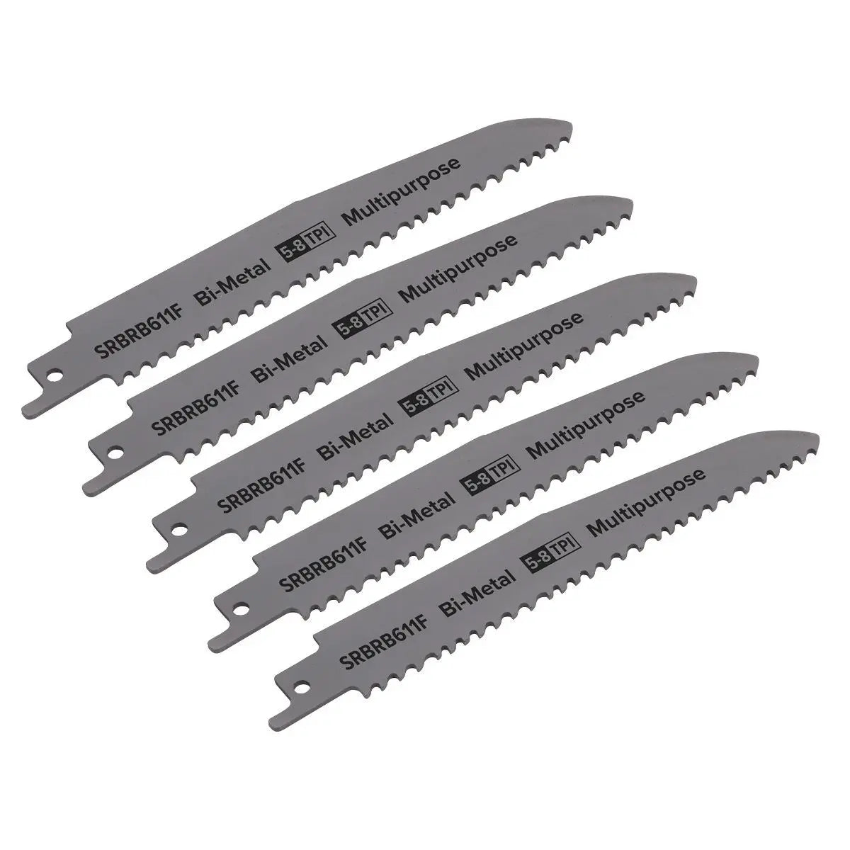Sealey Reciprocating Saw Blade Multipurpose 150mm 5-8tpi - Pack of 5 