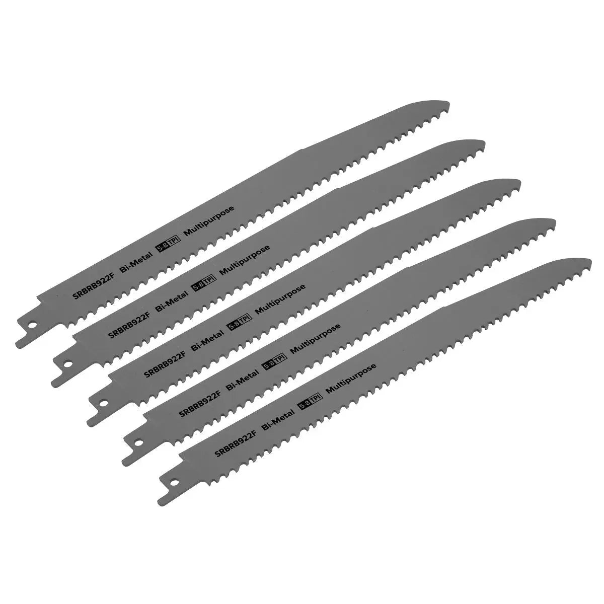 Sealey Reciprocating Saw Blade Multipurpose 230mm 5-8tpi - Pack of 5 