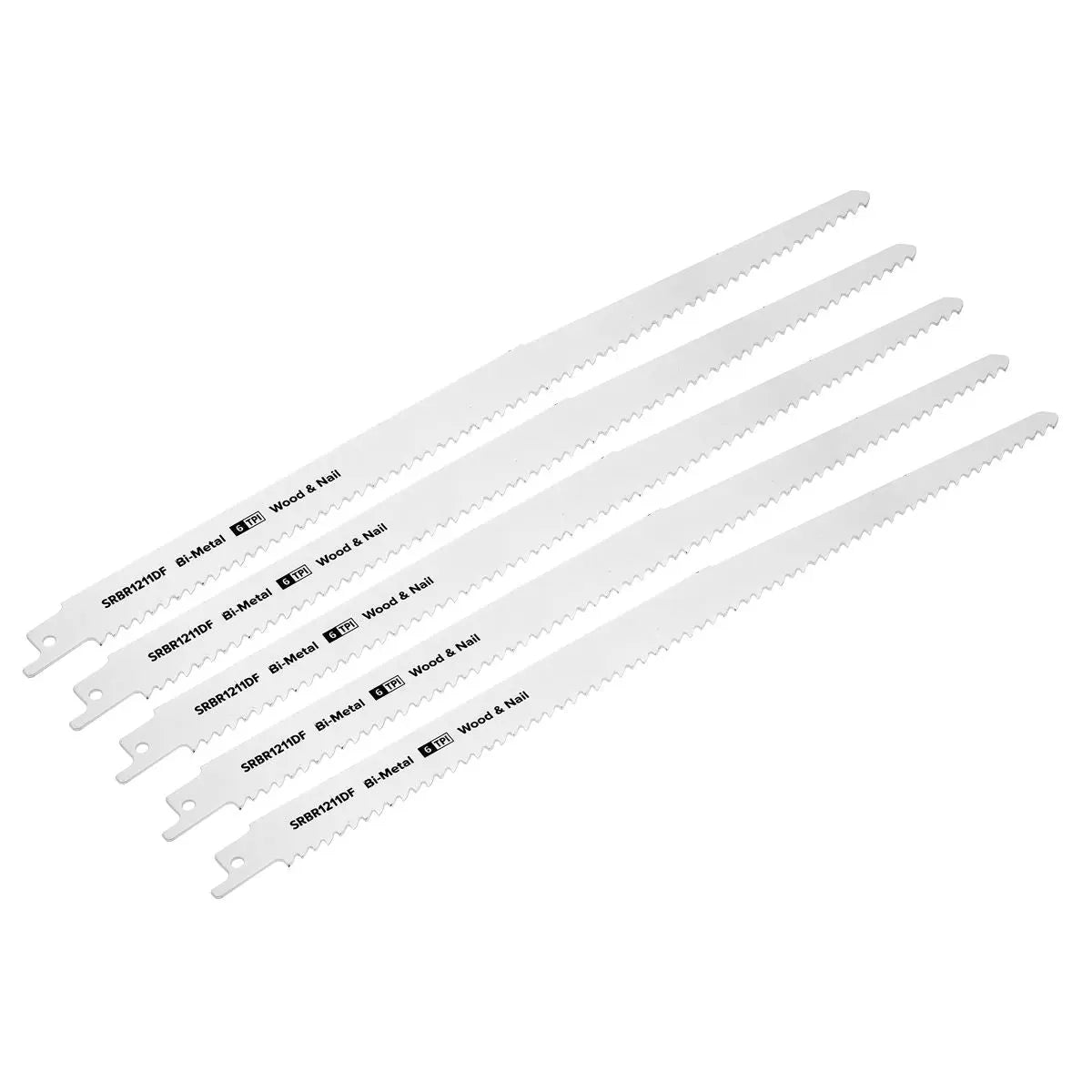 Sealey Reciprocating Saw Blade Wood & Nail 300mm 6tpi - Pack of 5 