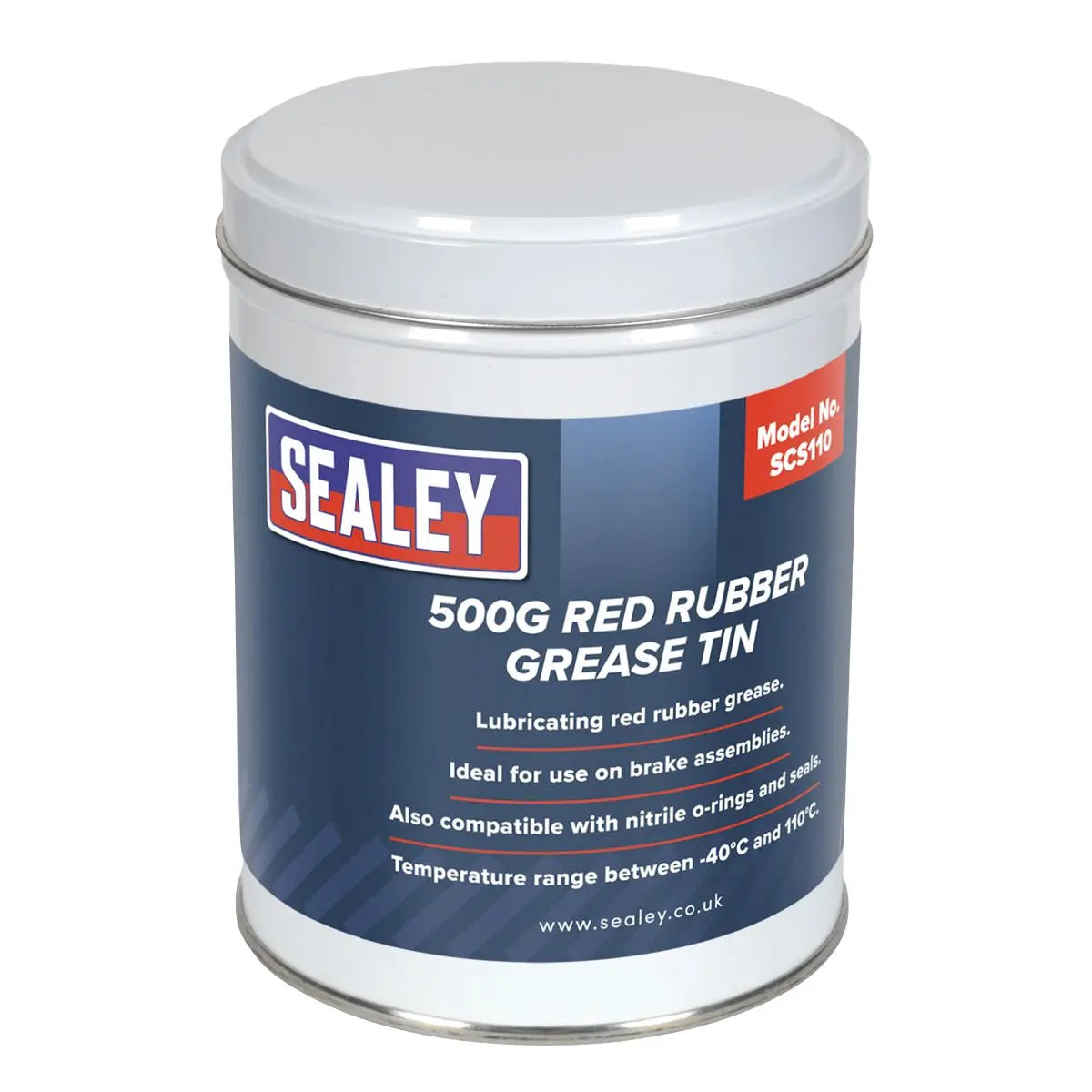 Sealey Red Rubber Grease 500g Tin 