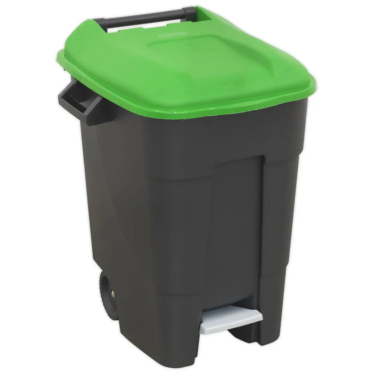 Sealey Refuse/Wheelie Bin with Foot Pedal 100L - Green 