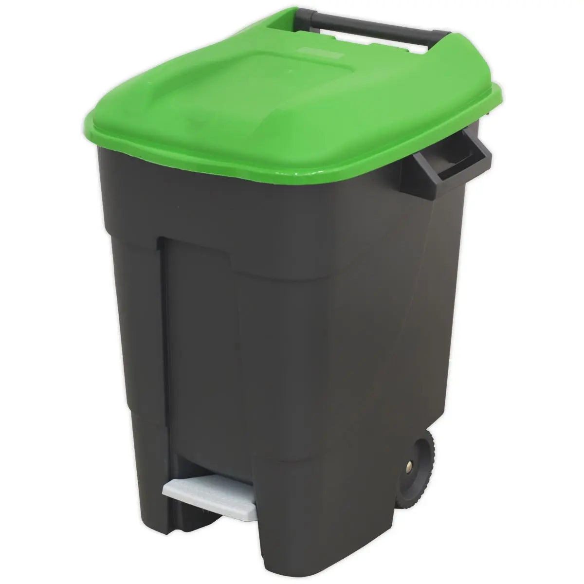 Sealey Refuse/Wheelie Bin with Foot Pedal 100L - Green 