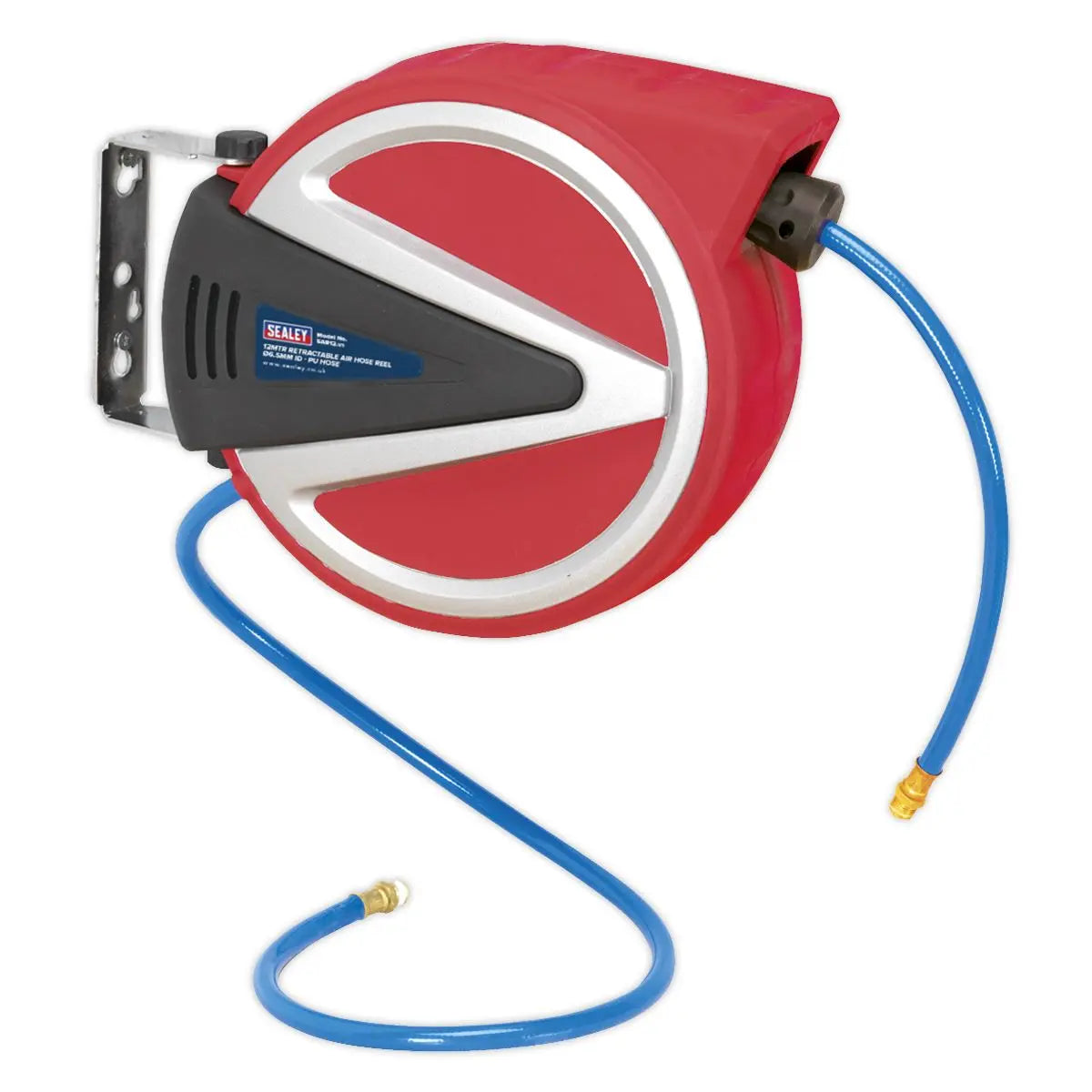 Sealey Retractable Air Hose Reel 12m Ø6.5mm ID - PU Hose 