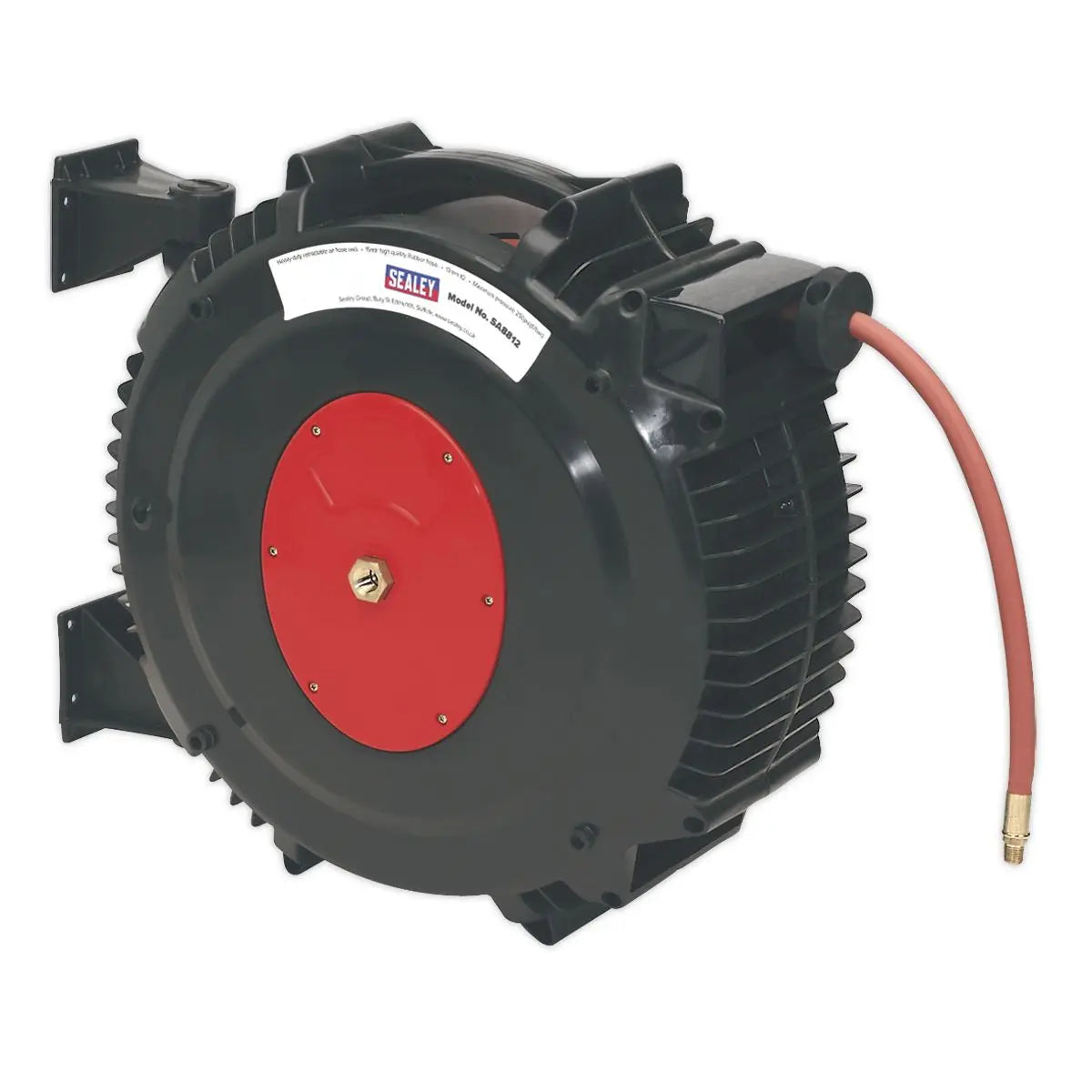 Sealey Retractable Air Hose Reel 15m Ø13mm ID Rubber Hose 