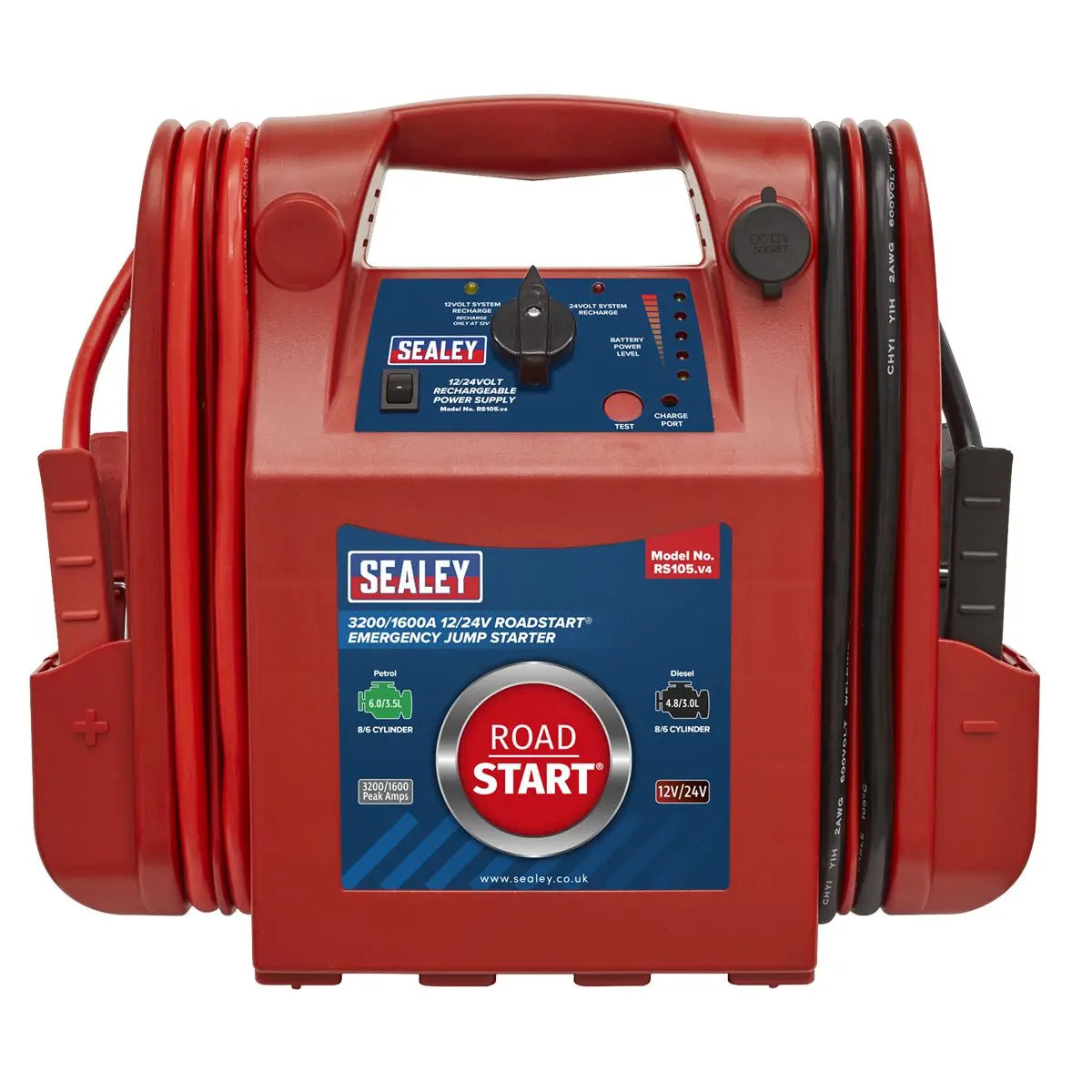 Sealey RoadStart® Emergency Jump Starter 12/24V 3200/1600 Peak Amps 