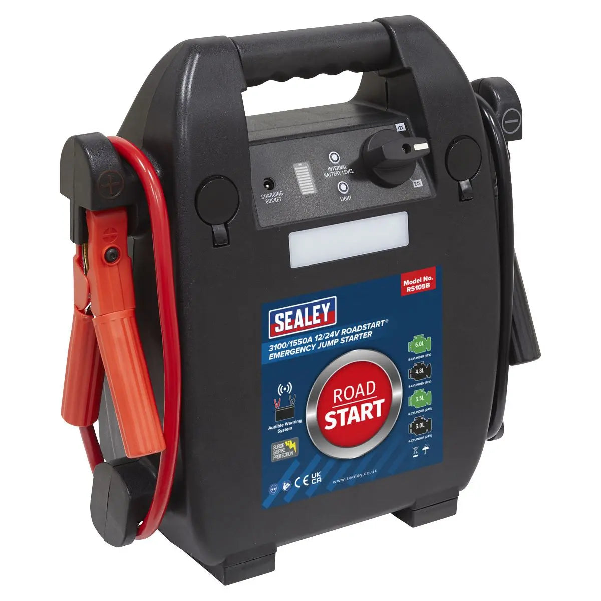 Sealey RoadStart® Emergency Jump Starter 12/24V 6L 8-Cylinder 