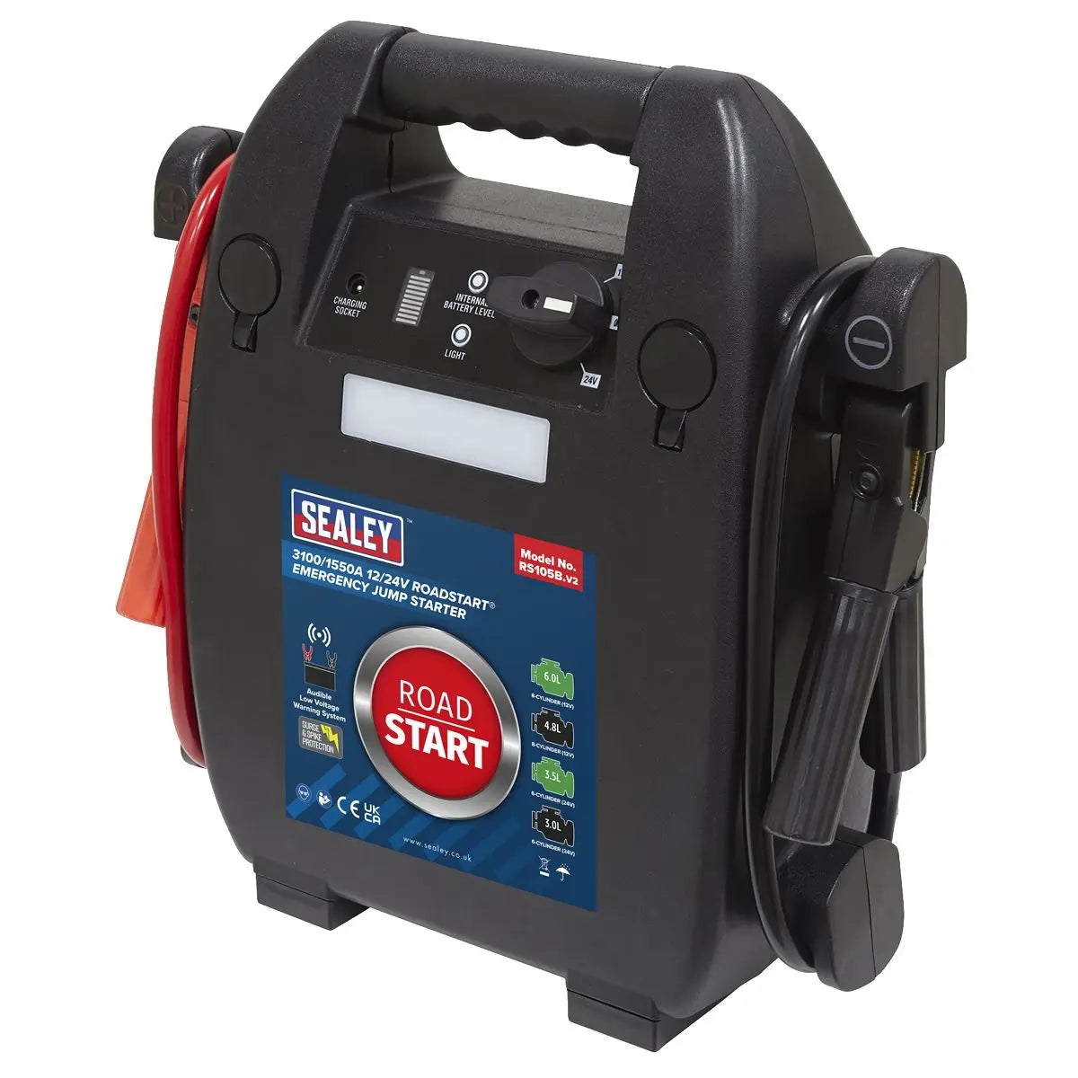 Sealey RoadStart® Emergency Jump Starter 12/24V 6L 8-Cylinder 