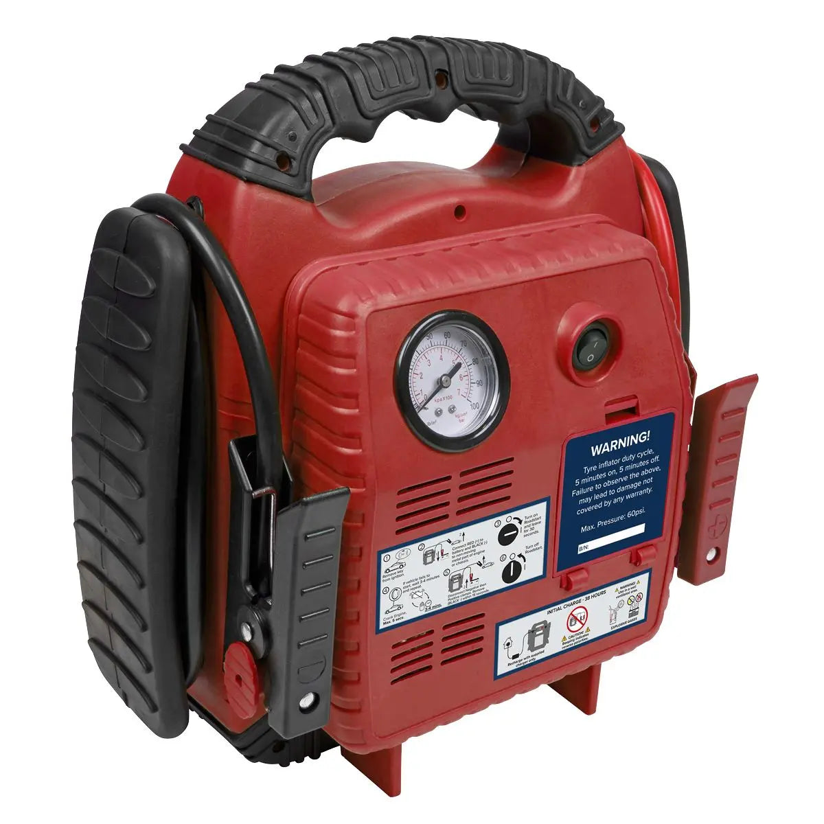 Sealey RoadStart® Emergency Jump Starter with Air Compressor 12V 900 Peak Amps 