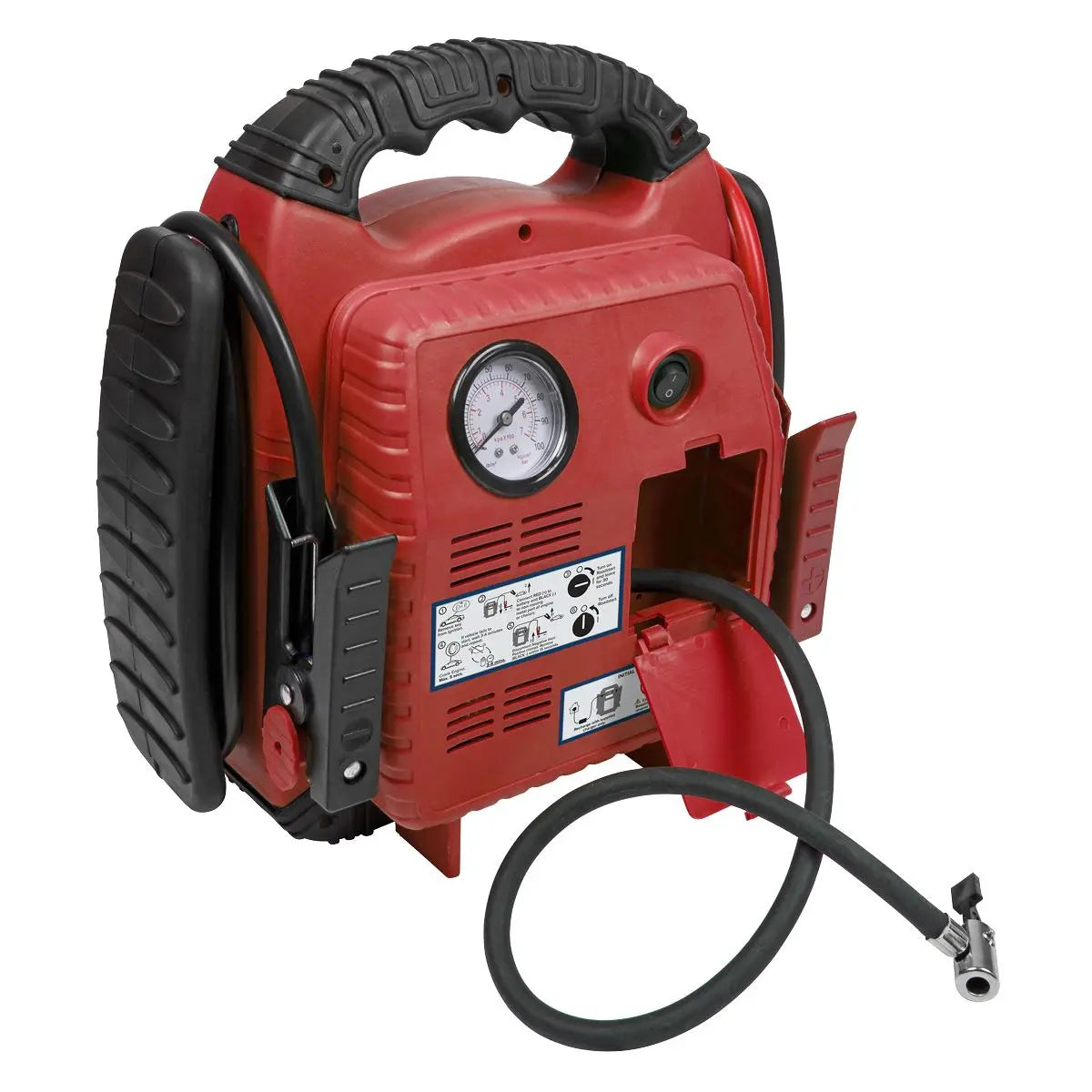 Sealey RoadStart® Emergency Jump Starter with Air Compressor 12V 900 Peak Amps 