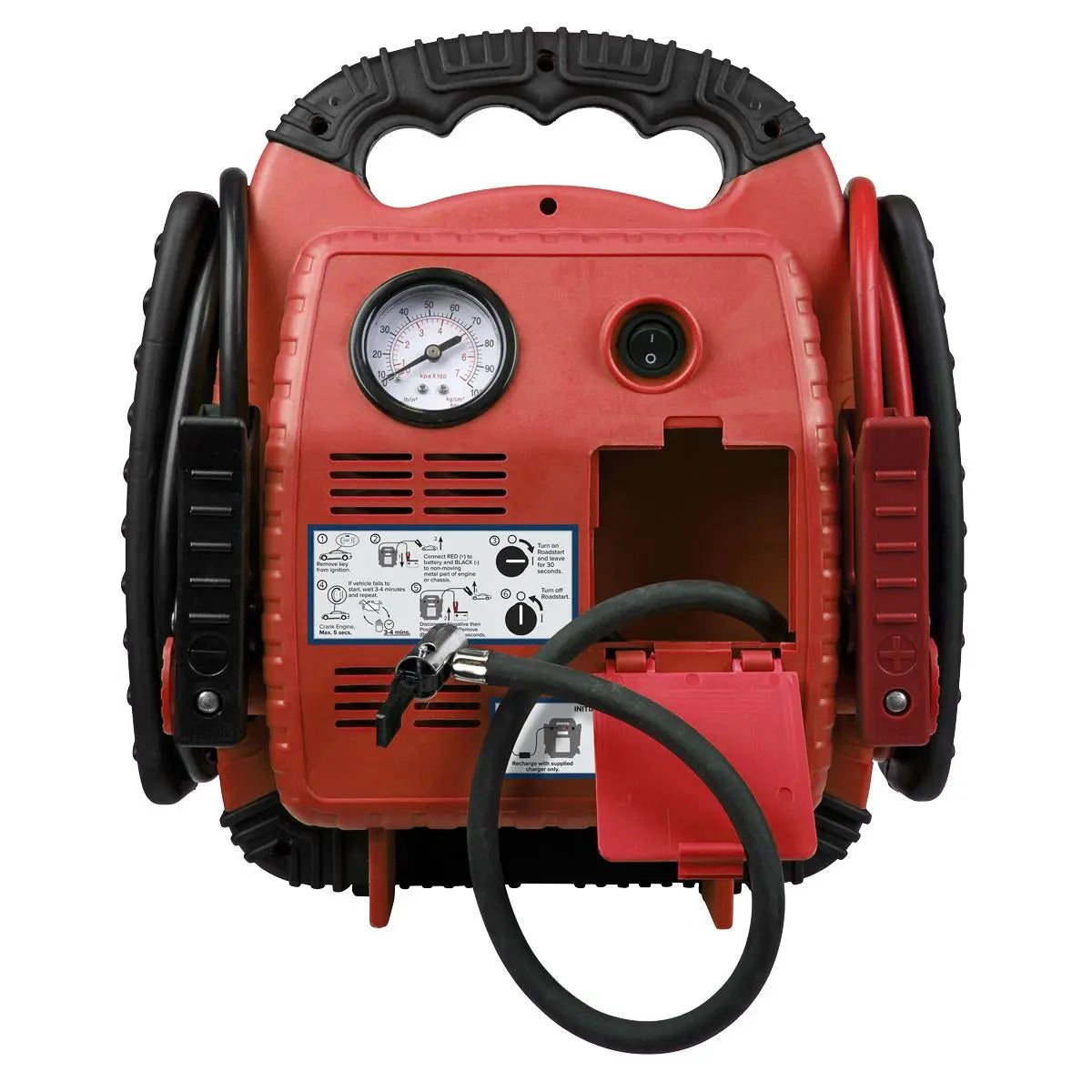 Sealey RoadStart® Emergency Jump Starter with Air Compressor 12V 900 Peak Amps 