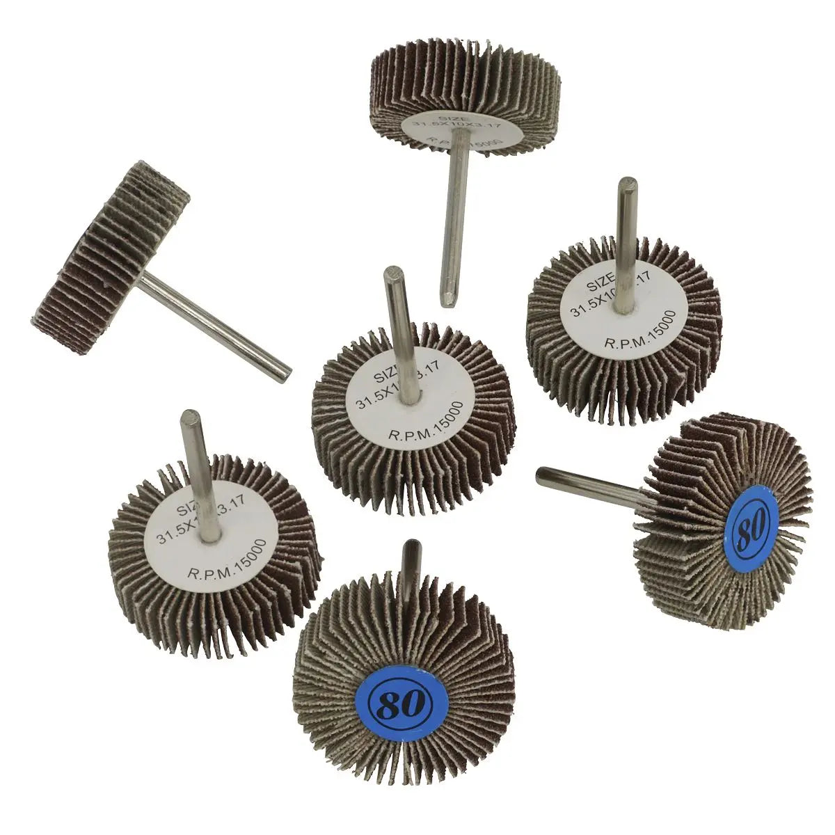 Sealey Rotary Tool Flap Wheel Set 7 Piece 30mm Diameter 
