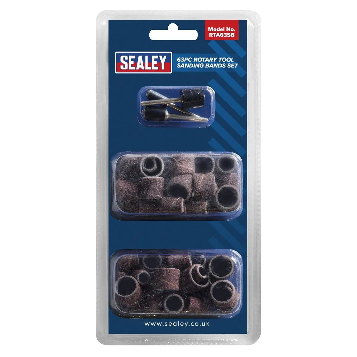 Sealey Rotary Tool Sanding Drum Bands Set 63 Piece 