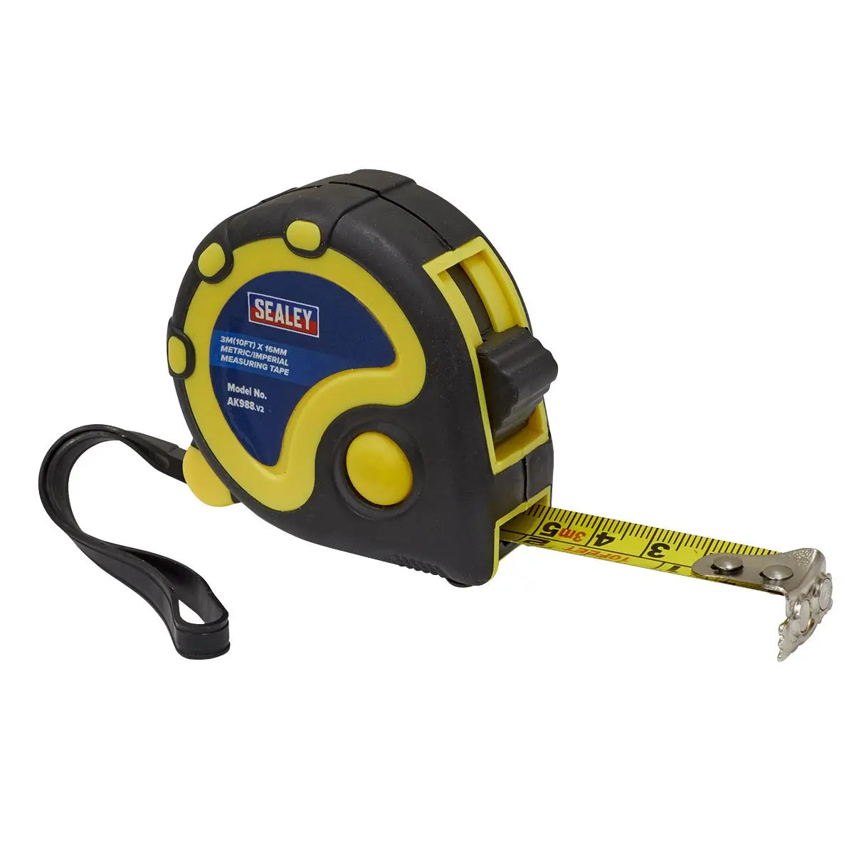 Sealey Rubber Tape Measure 3m(10ft) x 16mm - Metric/Imperial 