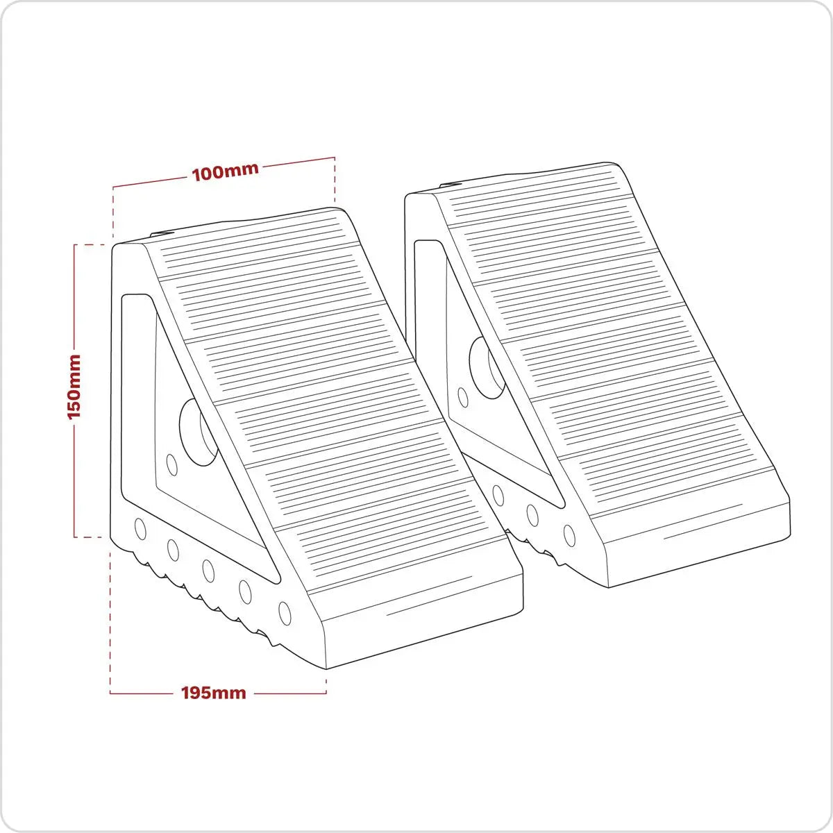 Sealey Rubber Wheel Chocks - Pair 