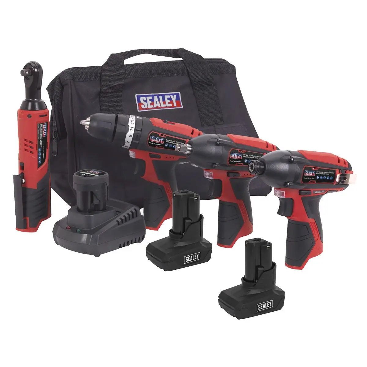 Sealey SV12 Series 4 x 12V Cordless Power Tool Combo Kit 