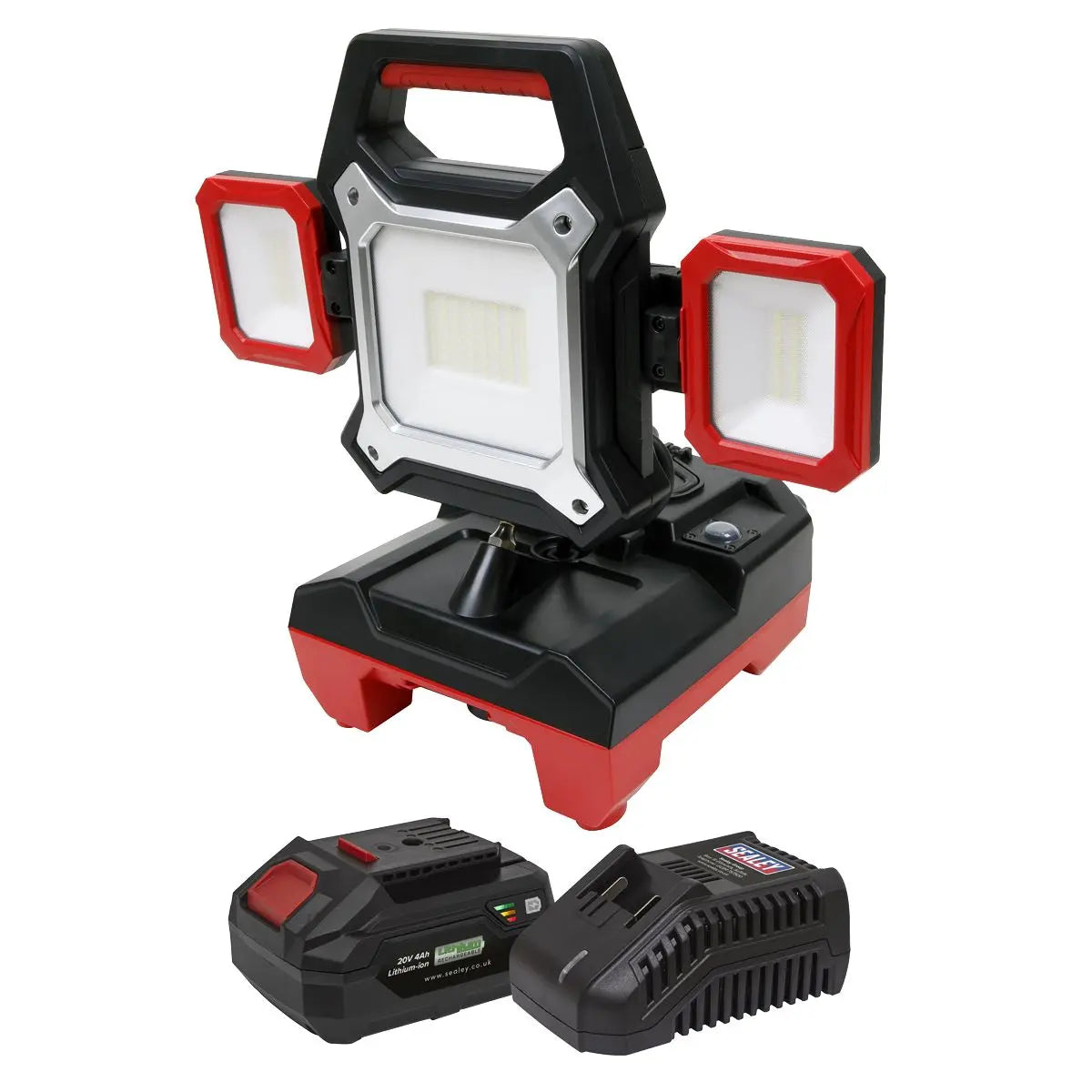 Sealey SV20 Series 2-in-1 Cordless/Corded 45W SMD LED Worklight Kit 20V 4Ah  White Rose Tools