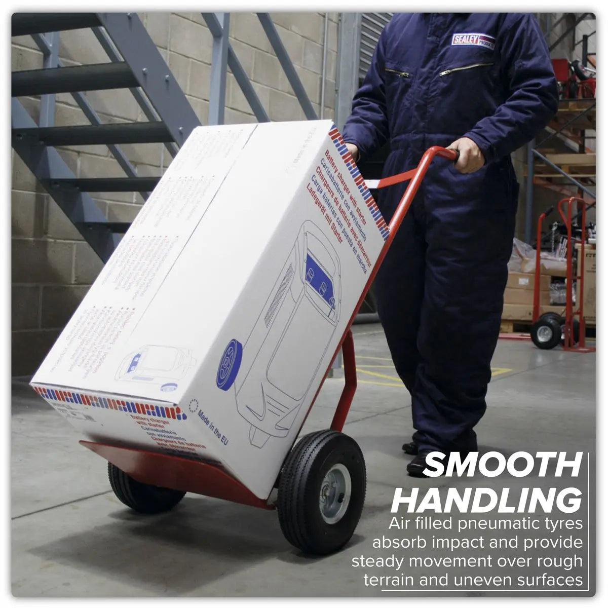 Sealey Sack Truck with Pneumatic Tyres 200kg Capacity  White Rose Tools