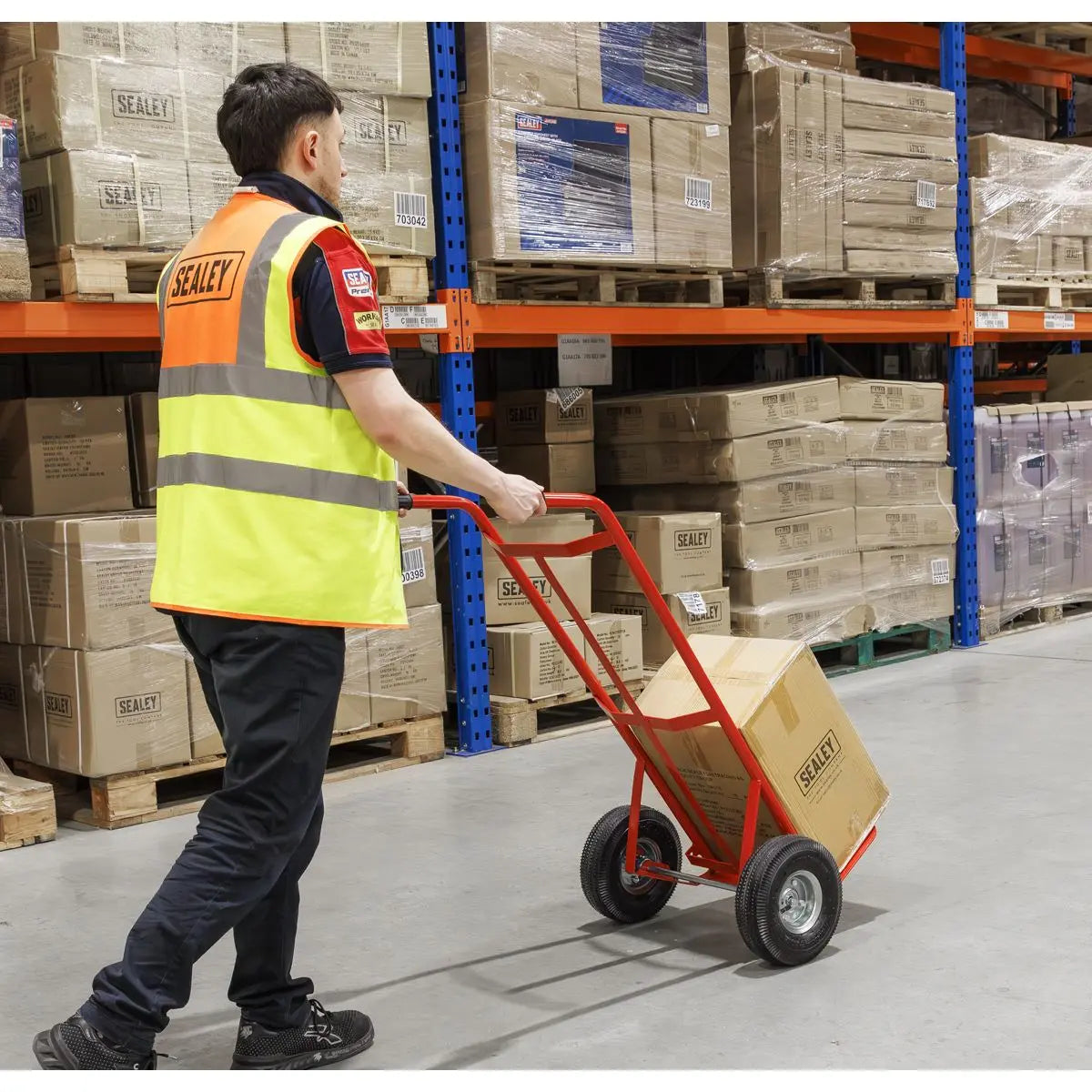 Sealey Sack Truck with Pneumatic Tyres 200kg Capacity  White Rose Tools