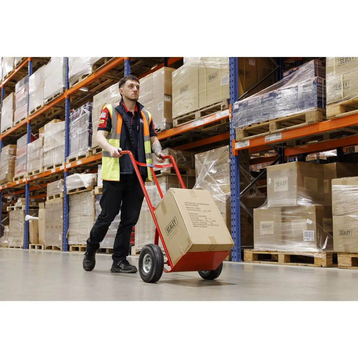 Sealey Sack Truck with Pneumatic Tyres 200kg Capacity  White Rose Tools